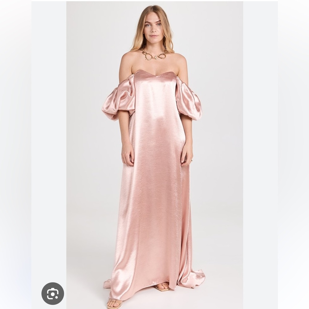 Caroline Constas Palmer Off-Shoulder Dress in Blush Pink